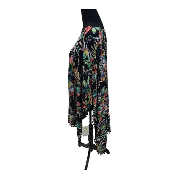 Tinibikini Floral Pom Pom Gauze Poncho Coverup Large/XLarge - Picture 3 of 8